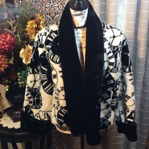 Plush soft open front rolled cuff coat